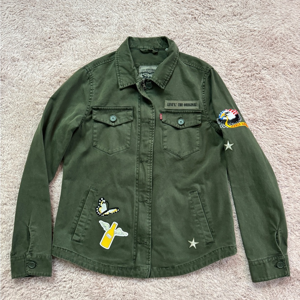 Levi’s Green Military Style Jacket with Patches